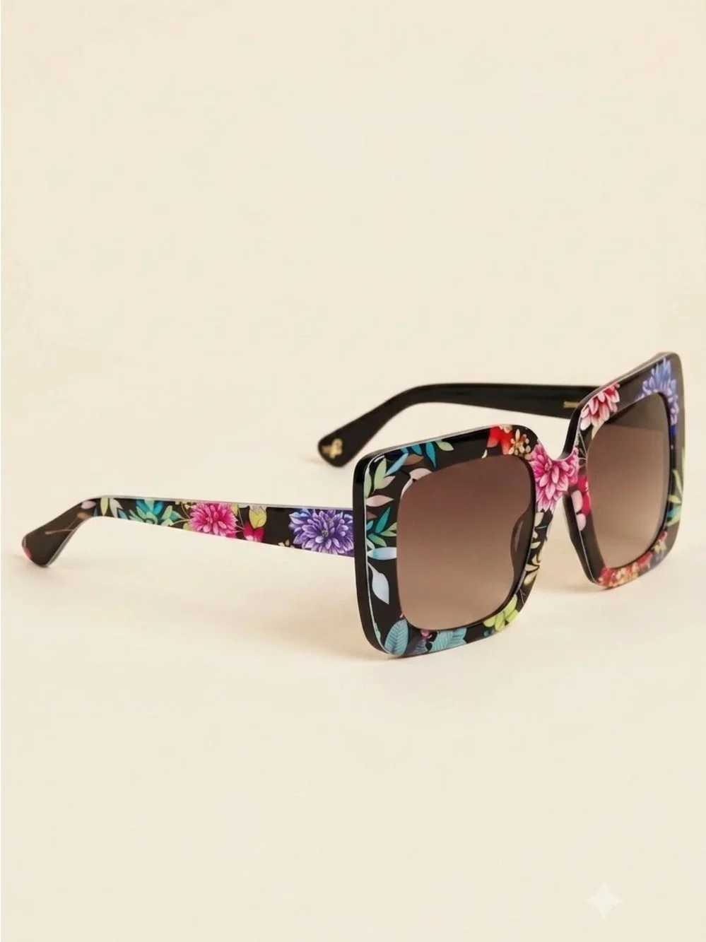 Johnny Was Sutton Floral Print Oversized Square Sunglasses NWT - Picture 12 of 12